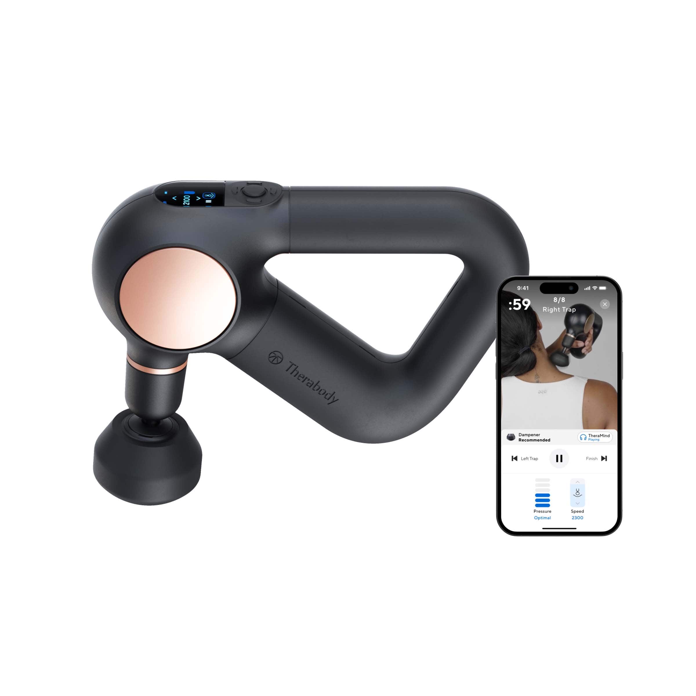 Therabody - Theragun Sense (1st Generation) - Massage Gun With Built-In Visual Routines To Relieve Aches And Pains - Black - Front_Zoom