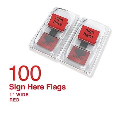 100 Sign Here Flags  
1" Wide Red