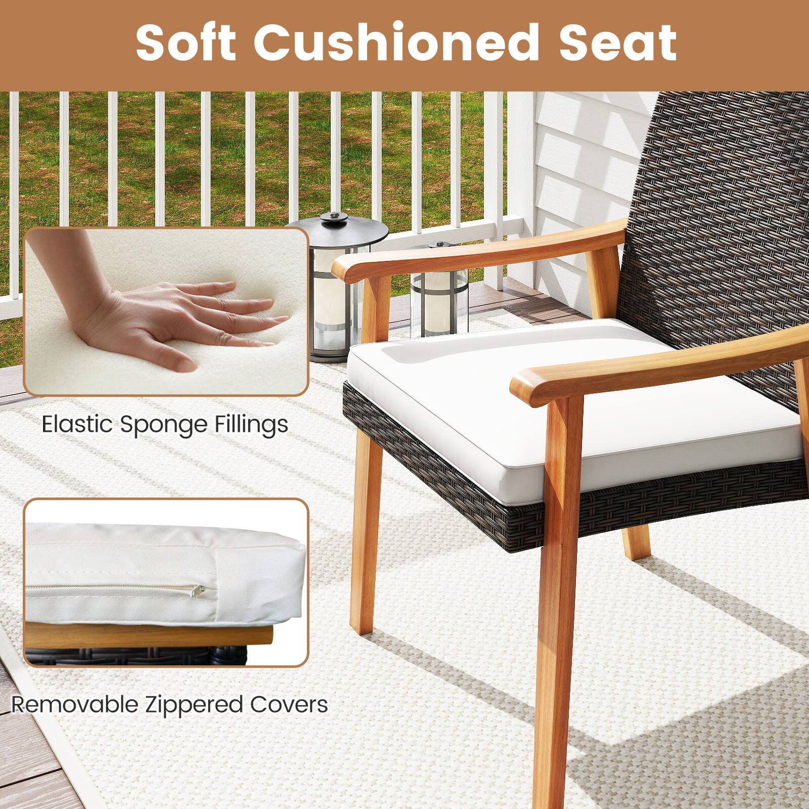 Soft Cushioned Seat

- Elastic Sponge Fillings
- Removable Zippered Covers
