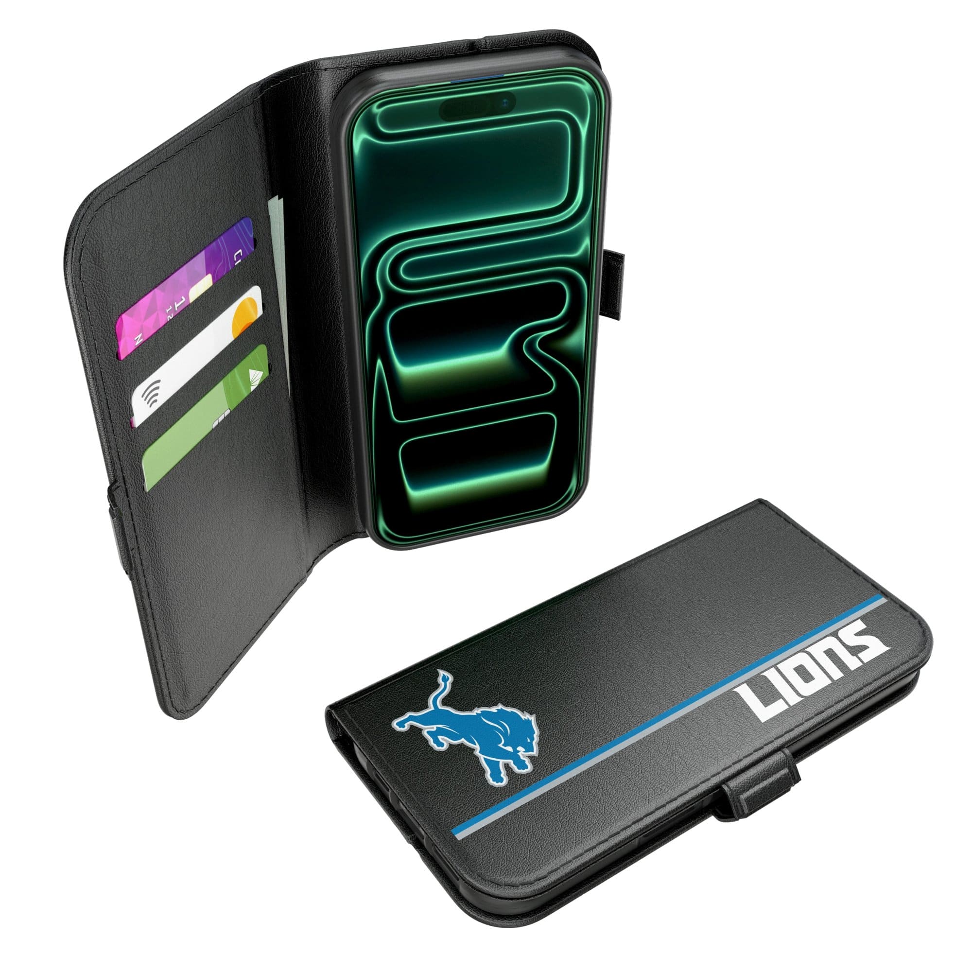 Keyscaper - NFL - Detroit Lions iPhone Folio 2.0 Case - 17 Pro - Black price history on PriceWatchPro