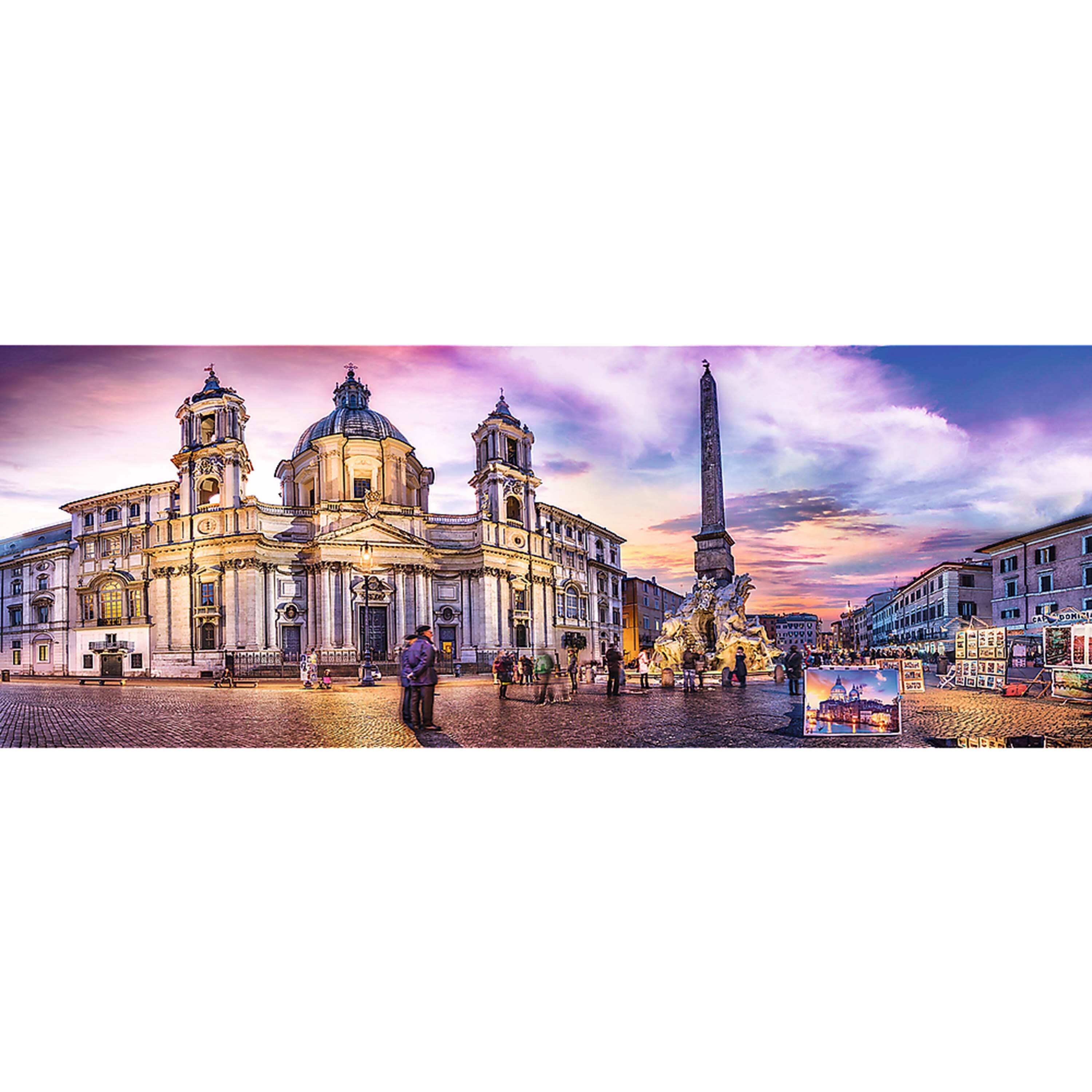 Alt View 1. Trefl - Trefl Red 500 Piece Panorama Puzzle - Piazza Navona, Rome.