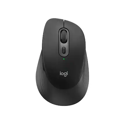 Front. Logitech - Signature Comfort M840 L Wireless Bluetooth Mouse with Silent Clicks and Customizable Buttons - Black.