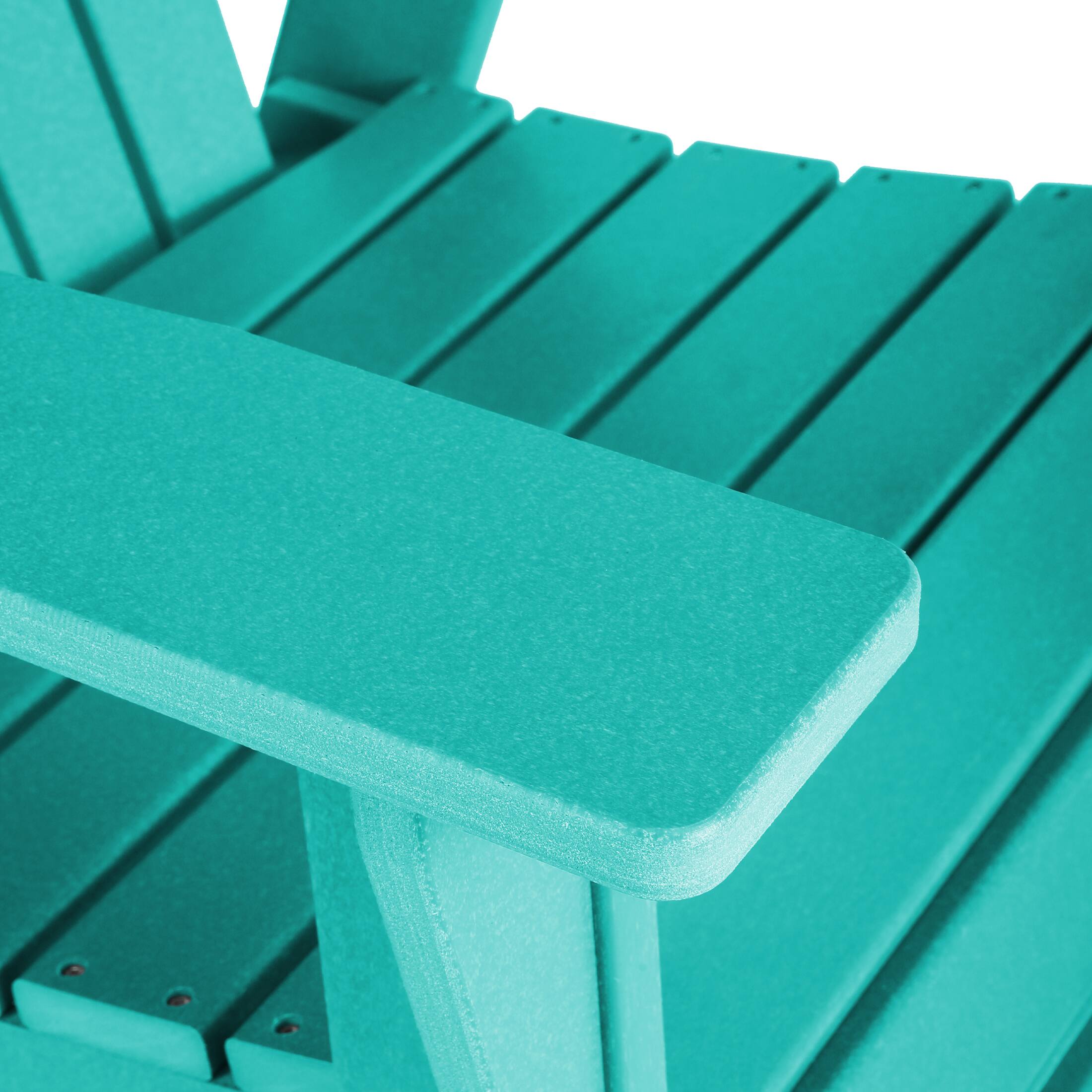 Alt View 7. WestinTrends - WestinTrends Dylan Outdoor Patio Shell-back Adirondack Dining Chair Weather Resistant - Turquoise.