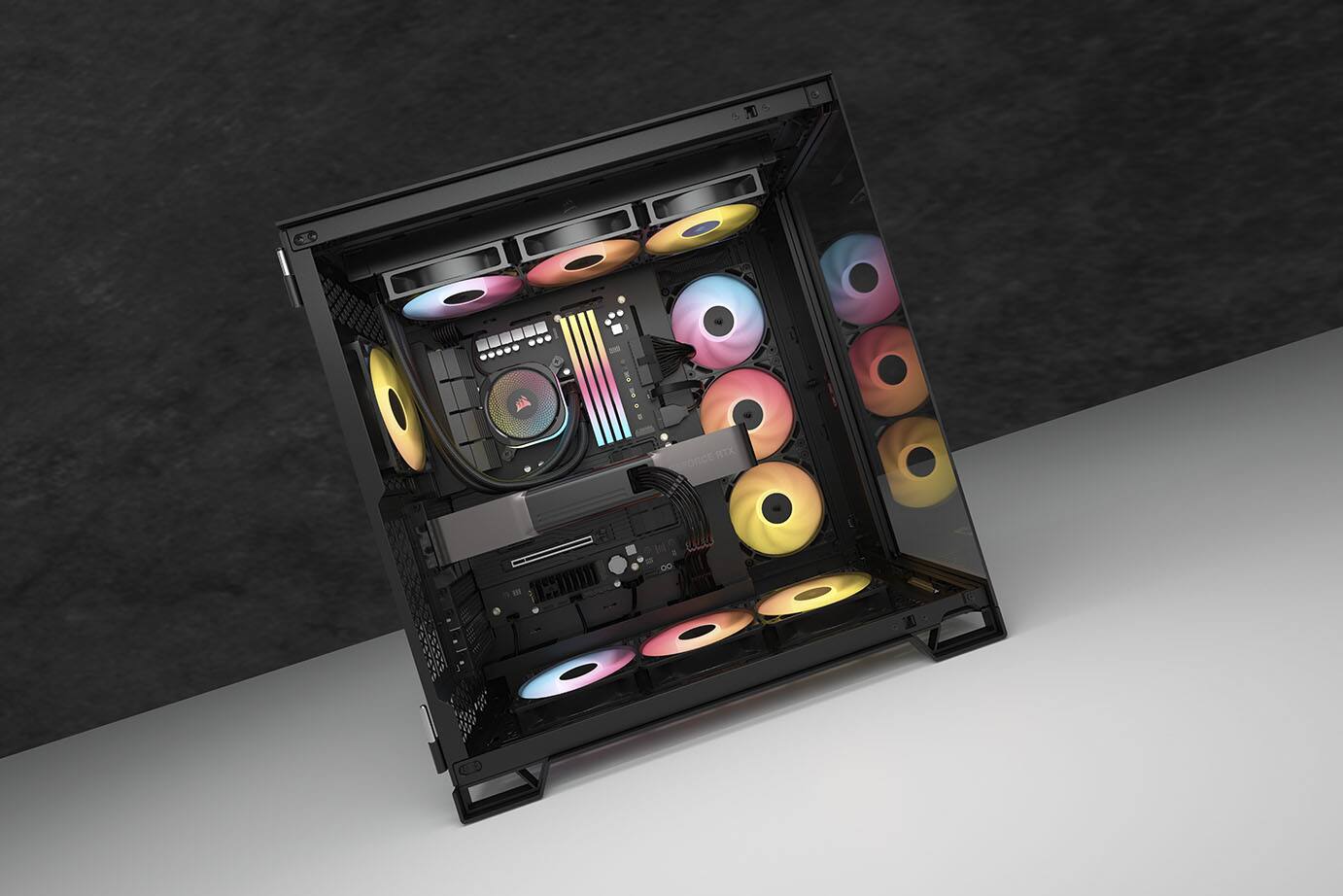 Alt View 18. CORSAIR - RS120-R ARGB 120mm PWM Fans (3-pack) - Black.