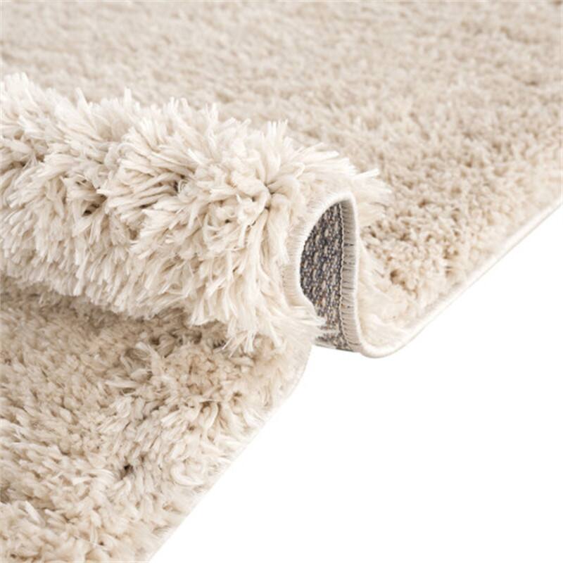 Alt View 2. HTUTWOO - Polyester Shag Area Rug - Cream 4x6, Machine Woven Plush Rug, High Pile 0.75", Soft Pile for High-Traffic Areas - Cream.