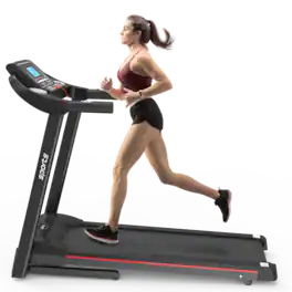 APRILSOUL - Fitshow App Home Foldable Treadmill Incline 5 LCD Screen 250 LB Capacity Bluetooth Music - Black