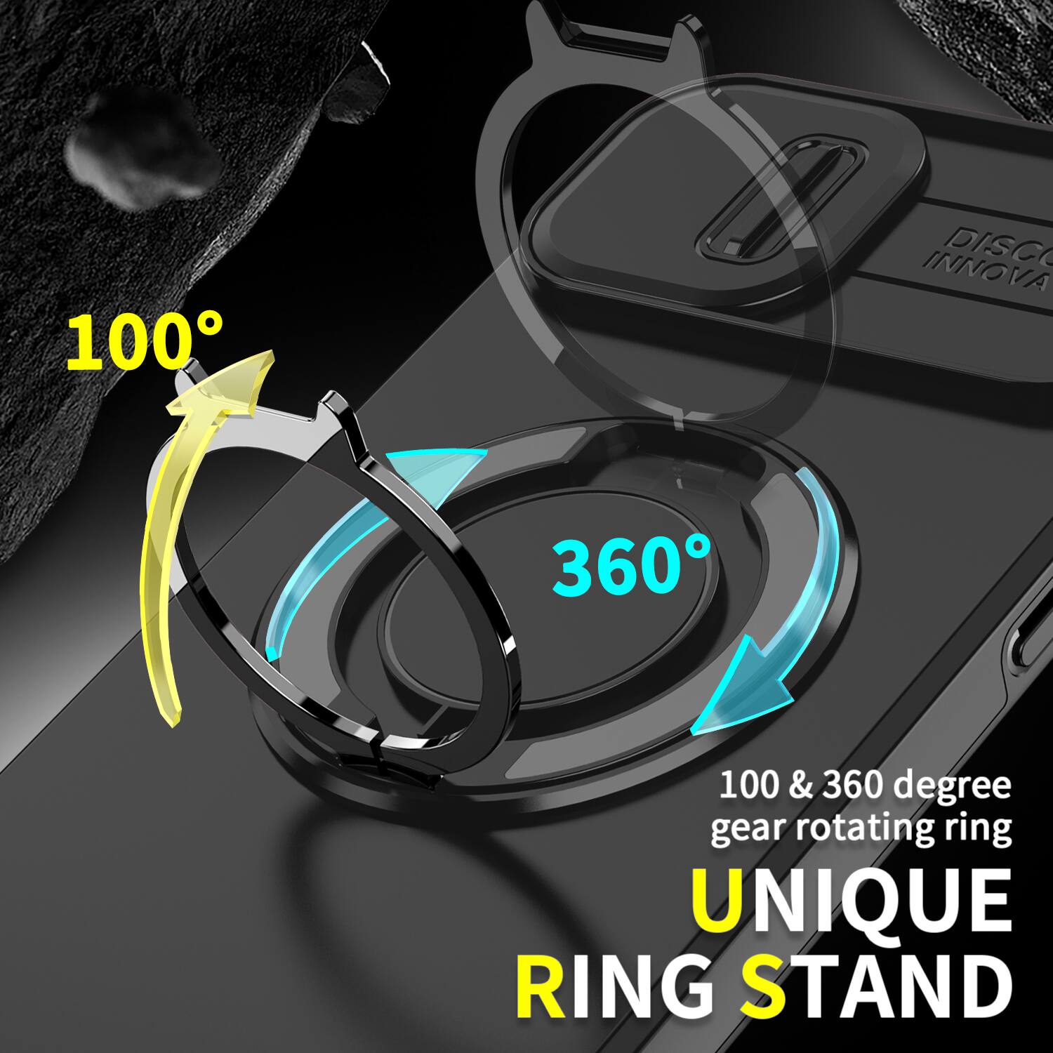 100°
DISC INNOVA
360°
100 & 360 degree gear rotating ring
UNIQUE RING STAND