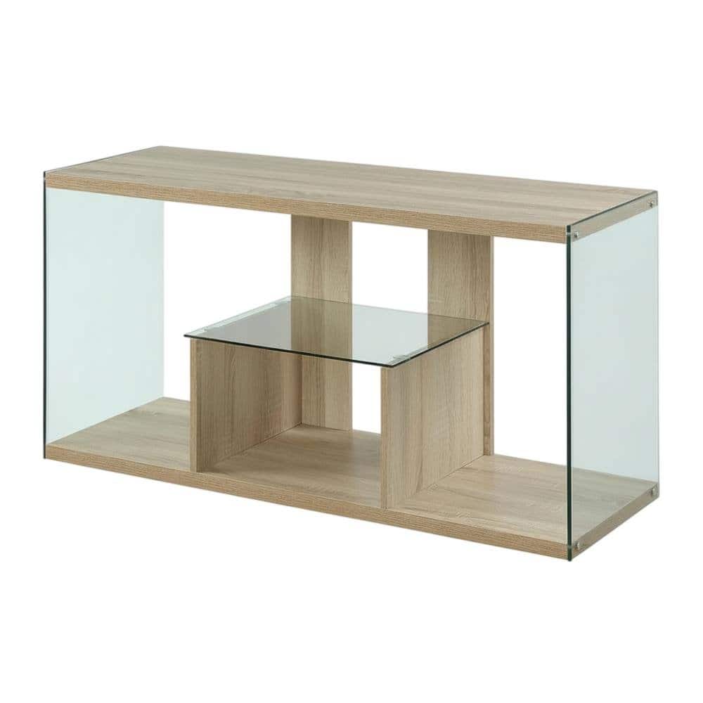 FurniFact - Weathered TV Stand with Tempered Glass and Particle Board Surface - White price history on PriceWatchPro