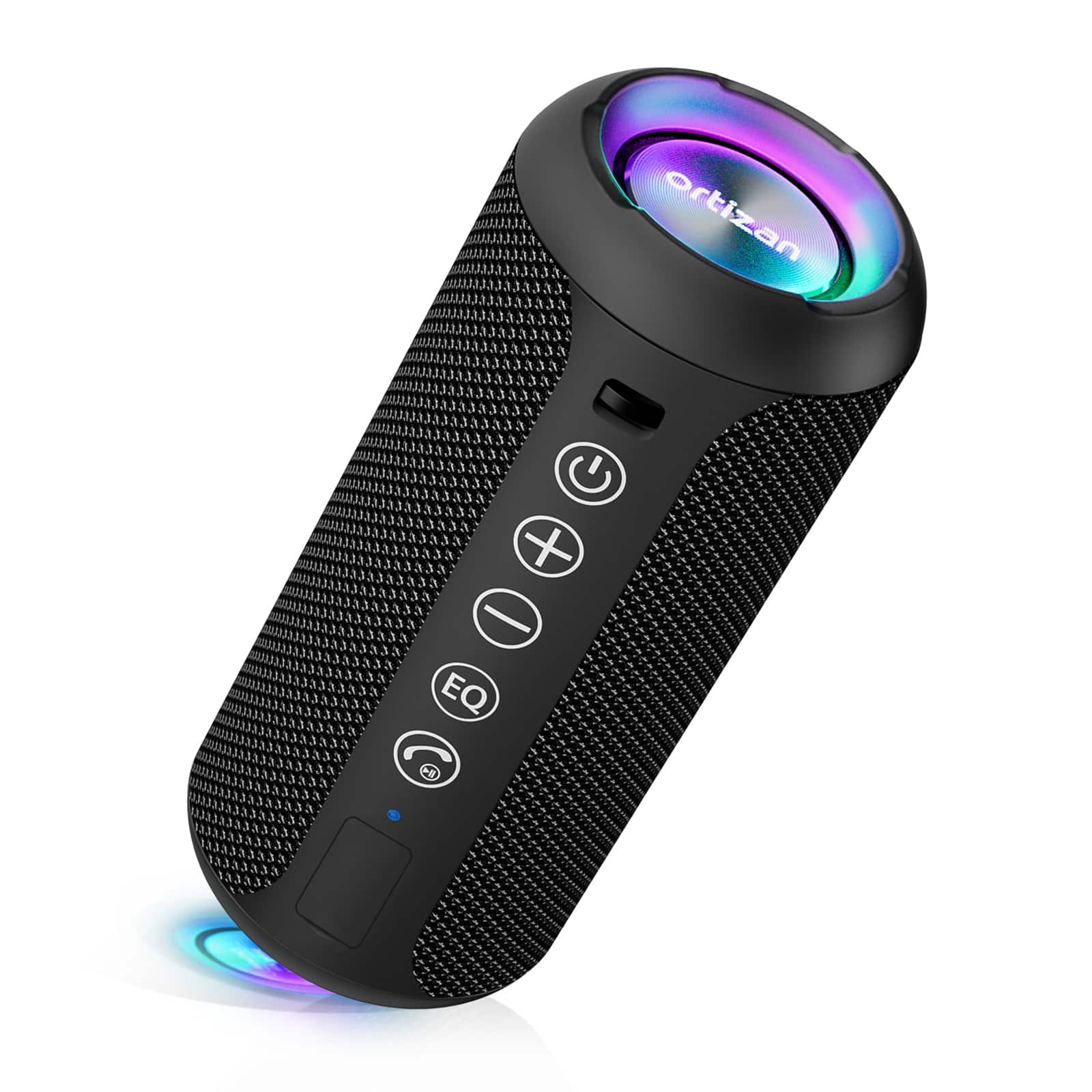 Ortizan - Portable Bluetooth Speaker, IPX7 Waterproof, TWS, 30H Playtime, Deep Bass - Black