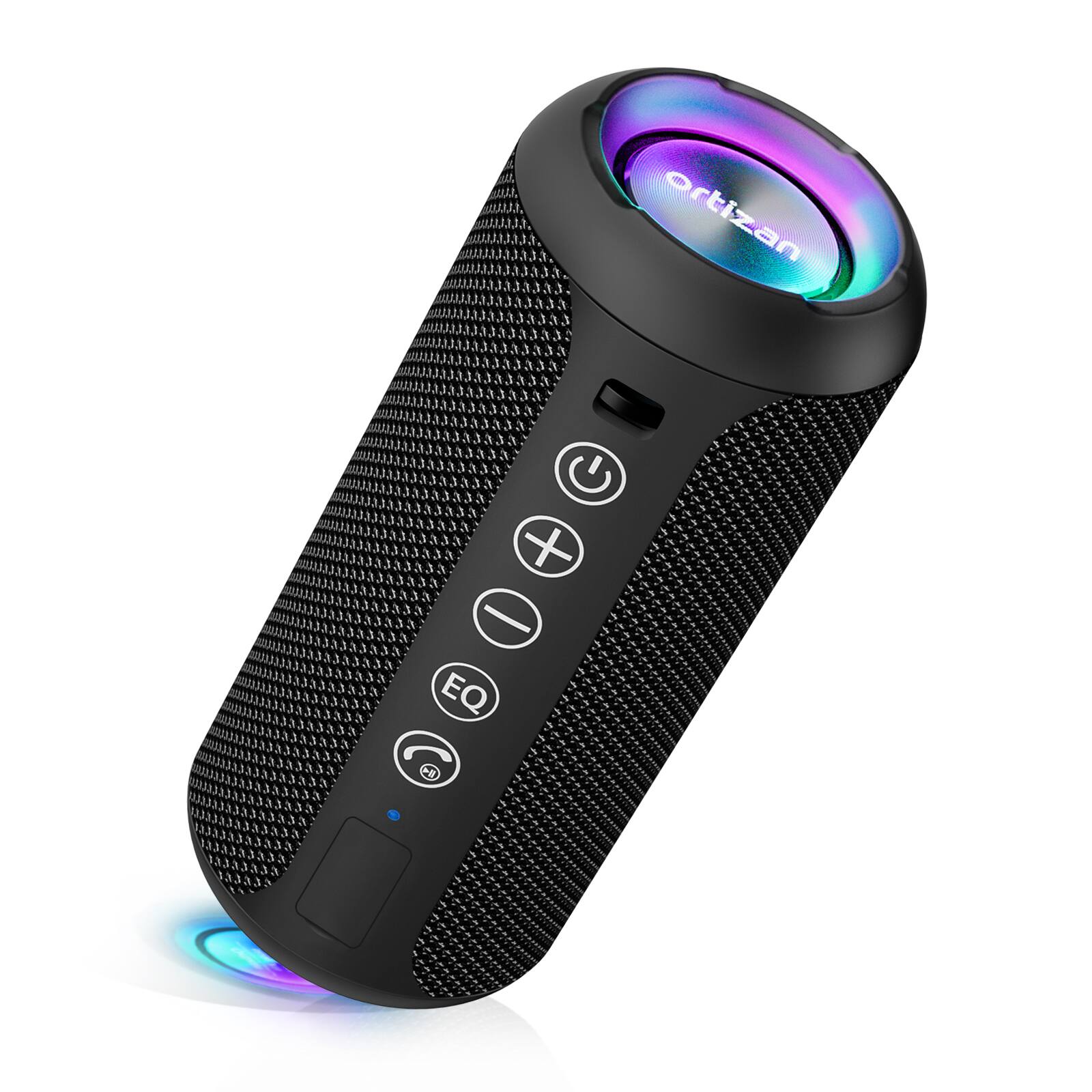 Ortizan - Portable Bluetooth Speaker, IPX7 Waterproof, TWS, 30H Playtime, Deep Bass - Black