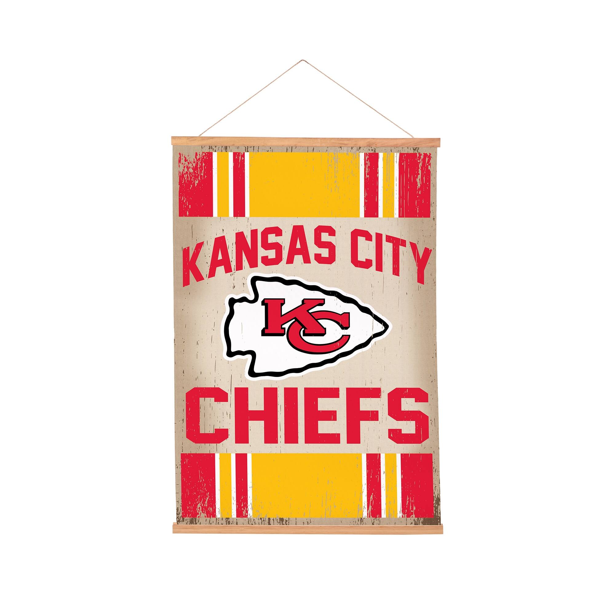 Kansas City Chiefs 24" x 36" Antique Style Canvas Wall Art Tapestry with Wood Frame