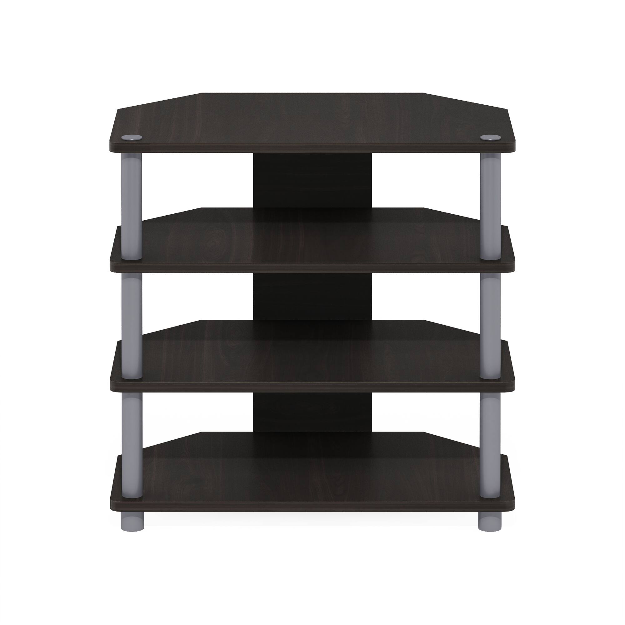 Alt View 2. Furinno - Econ Easy Assembly 4-Tier Petite TV Stand - Espresso/Grey.