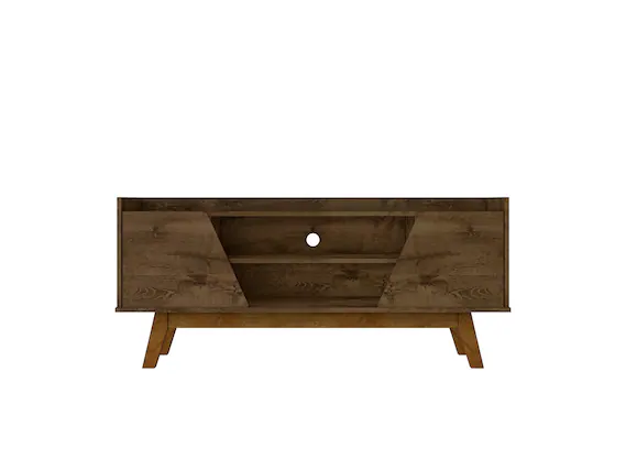 Front. Manhattan Comfort - Marcus Mid-Century Modern 53" TV Stand in Rustic Brown - Rustic Brown.