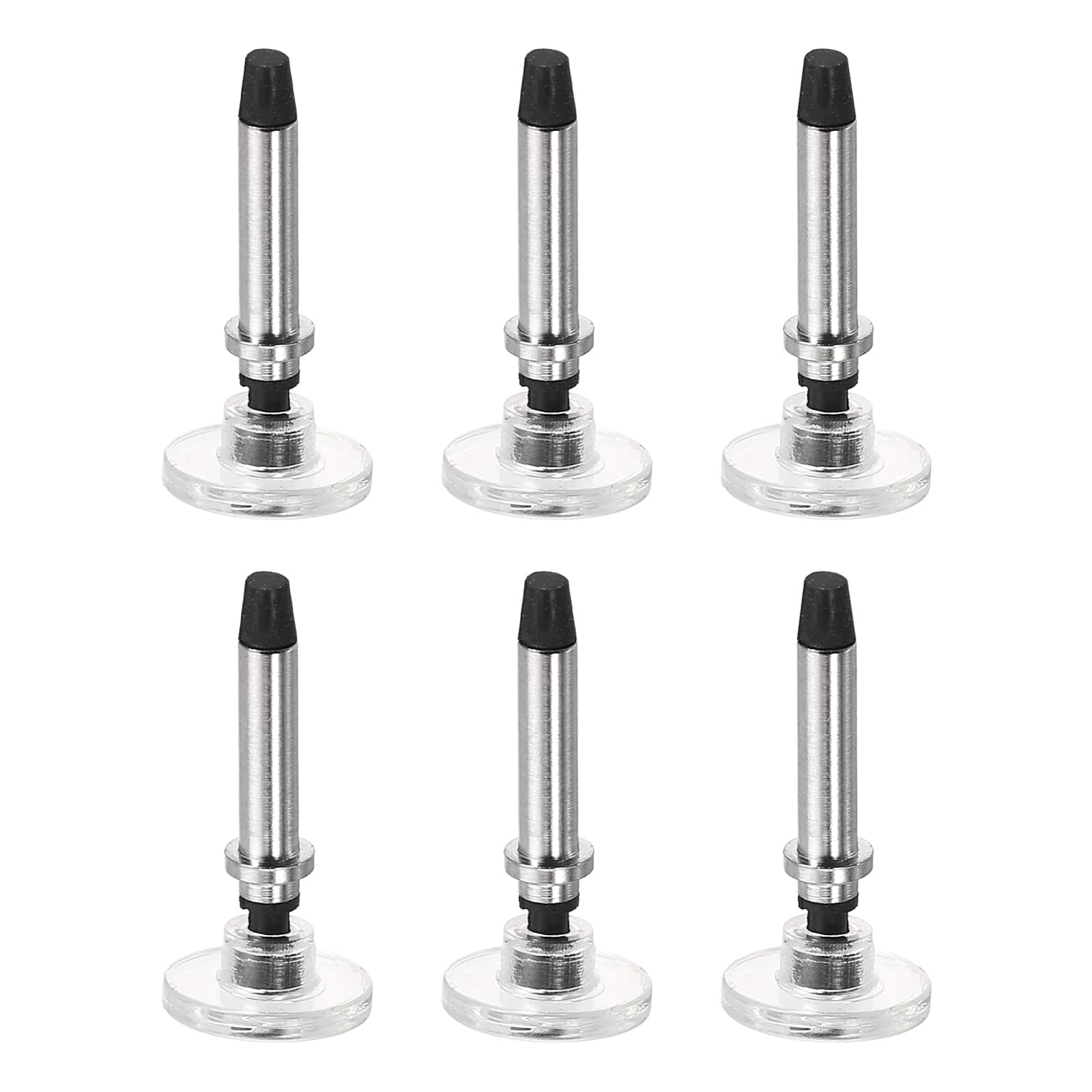 Unique Bargains - 6pcs 7mm Round Disc Replacement Tips Universal for Capacitive Touch Screen Stylus Pen Daily Use - Silver