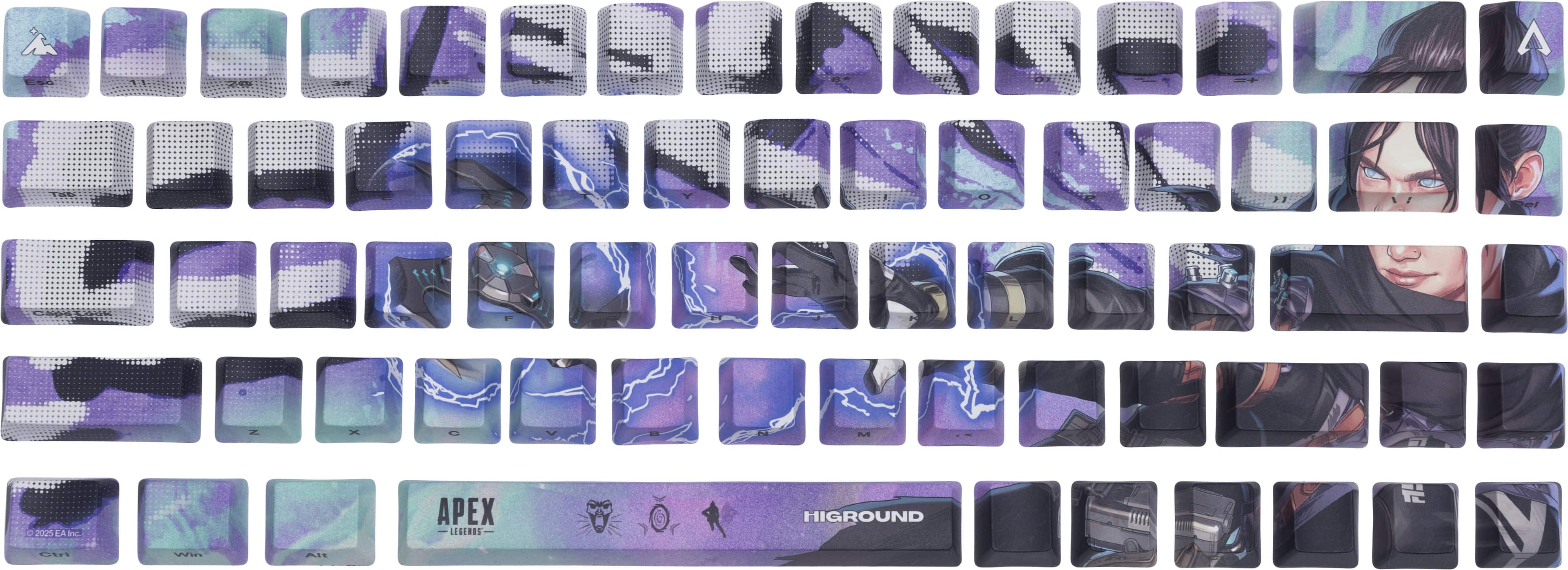 Higround - APEX Legends 68 Key Artisan PBT Keycaps - Wraith - Front_Zoom