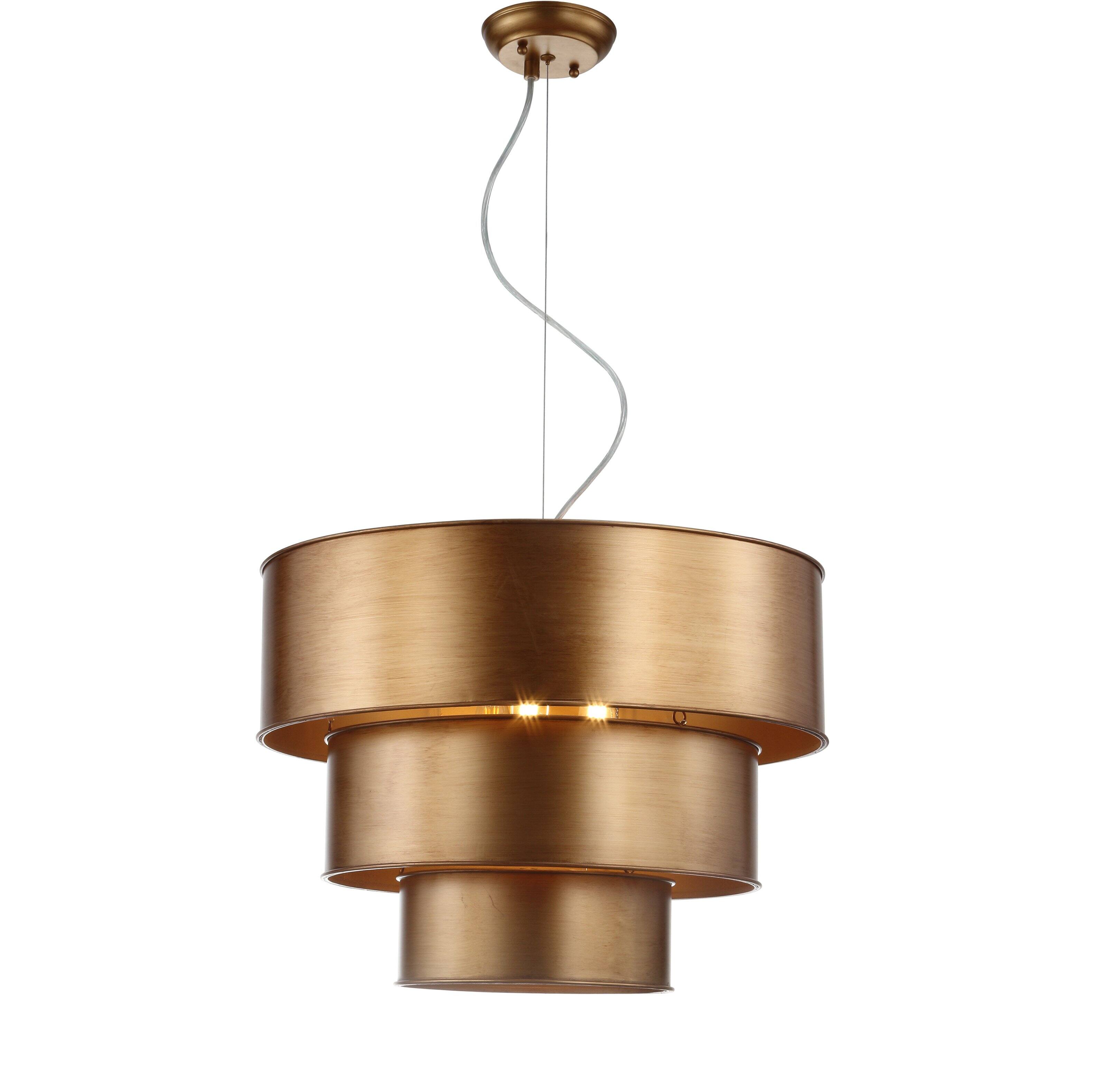 "Jonathan Y - Lynn 21"" 3-Tier Metal LED Pendant - Gold" price history on PriceWatchPro