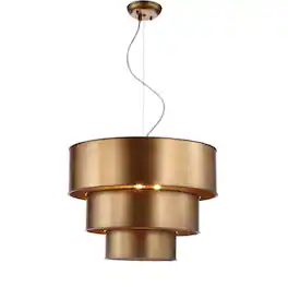 Jonathan Y - Lynn 21" 3-Tier Metal LED Pendant - Gold