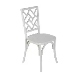 Emma + Oliver - Decker Solid Wood Stack Dining Chair with Decorative Back Design - White