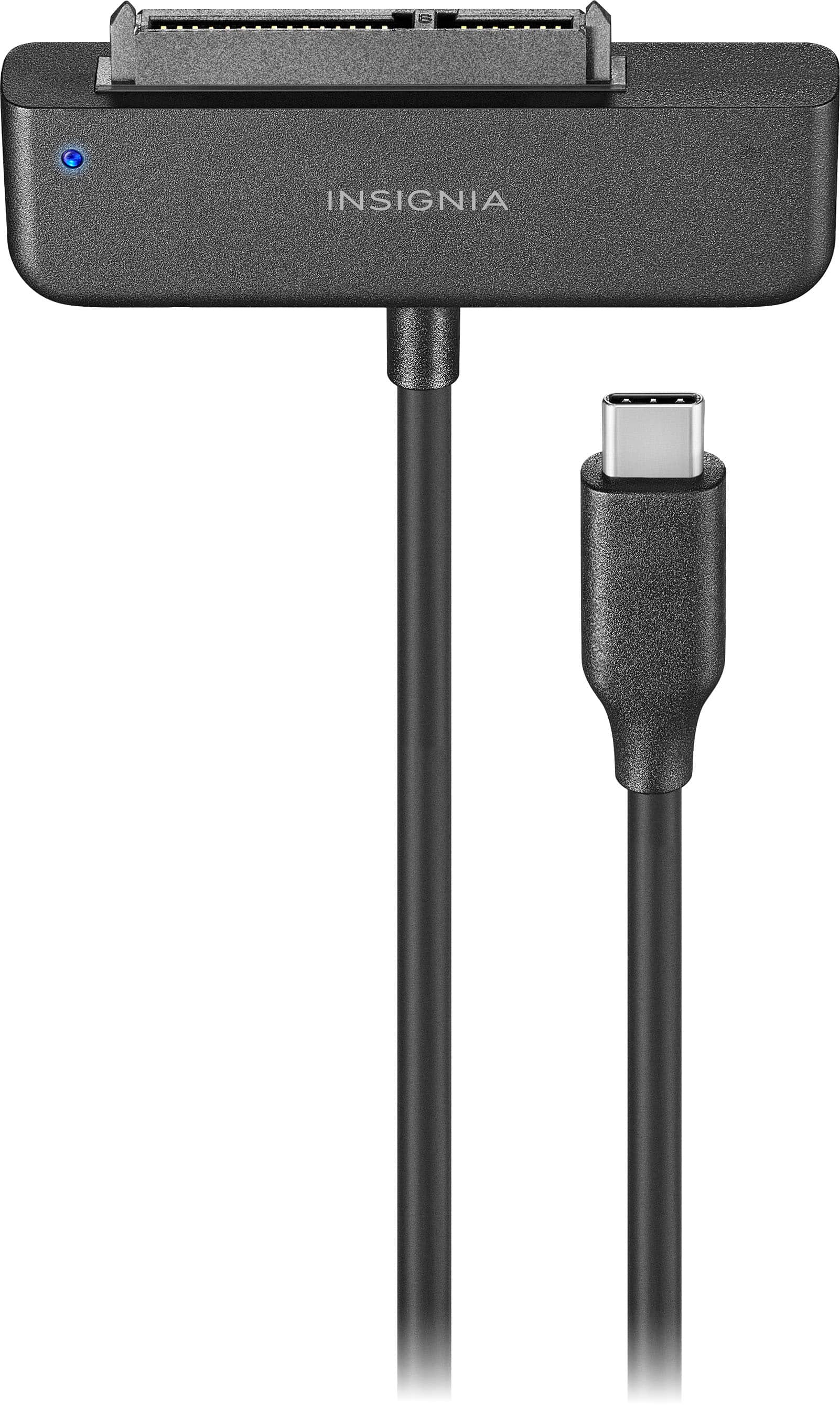 Left. Insignia™ - SATA to USB-C Adapter for 2.5” SATA Drives - Black.