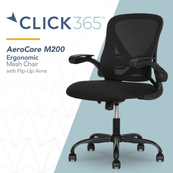 Click365 - Ergonomic Mesh Chair with Flip-Up Arms - Black price history on PriceWatchPro