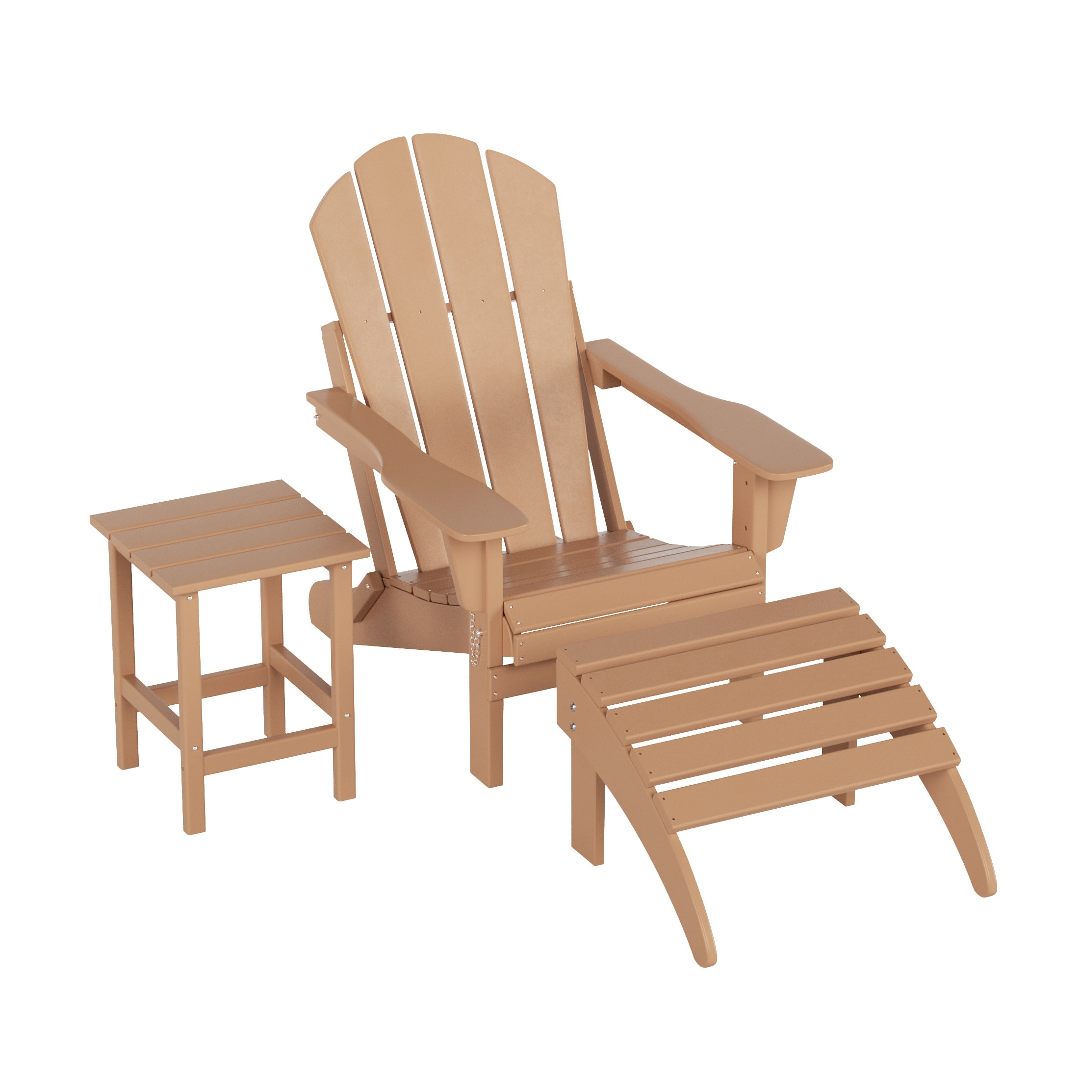 WestinTrends - Malibu 3-Piece set classic Adirondack chair with ottoman and a small coffee table (1 seater) - Teak price history on PriceWatchPro
