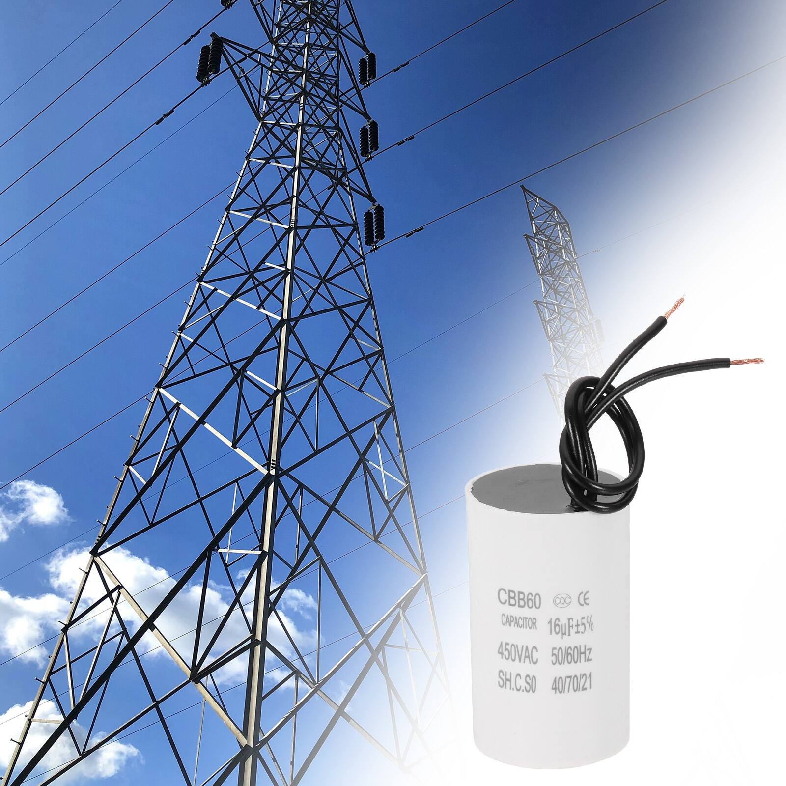 CBB60 DO. CE CAPACITOR 16uF 5% 450VAC 50/60Hz SH.C.SO 40/70/21