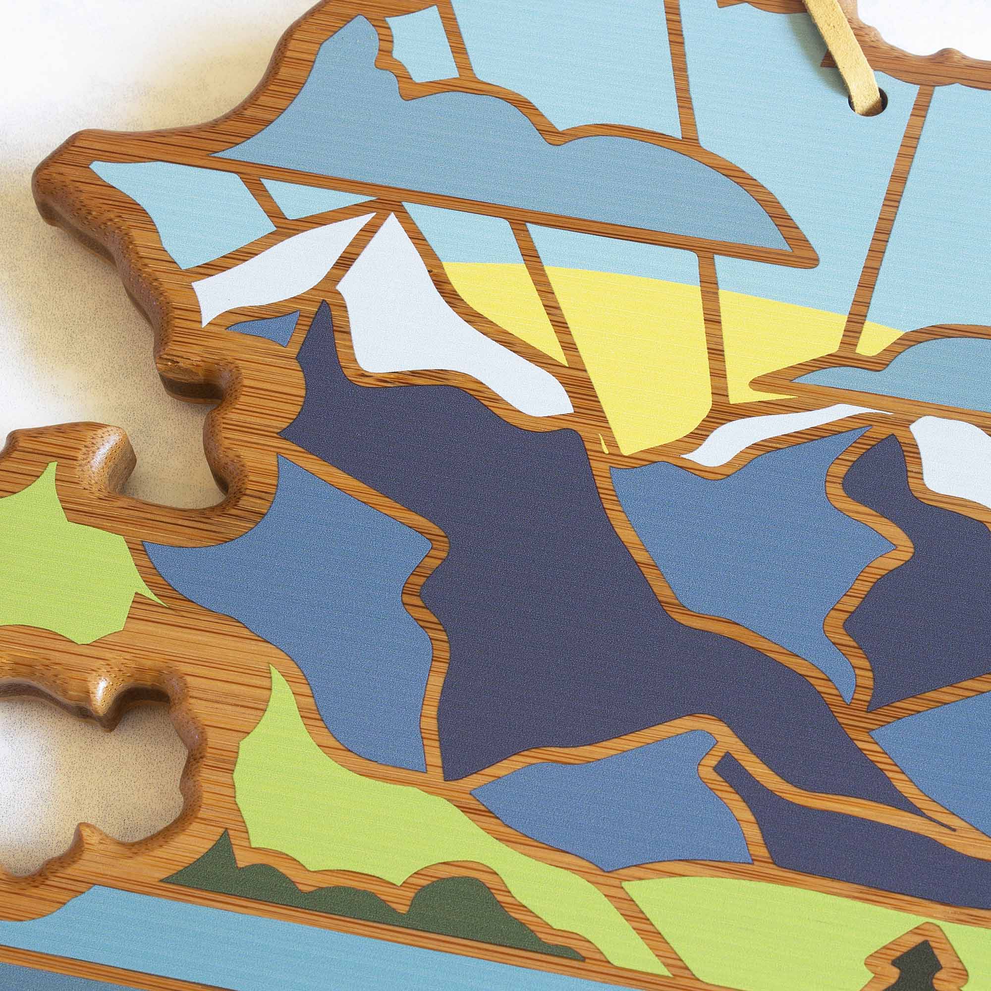 Alt View 2. Totally Bamboo - Alaska Cutting Board with Artwork by Summer Stokes.
