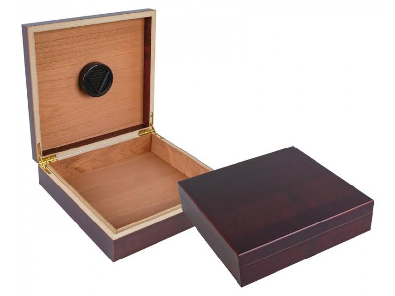 Front. Prestige - Portable Travel Cigar Humidor (Cherry) - Cherry Finish.