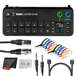 RODE - RODECaster Video All-in-One Production Console + 64GB Card + XLR Cable + 1/4 TRS + More