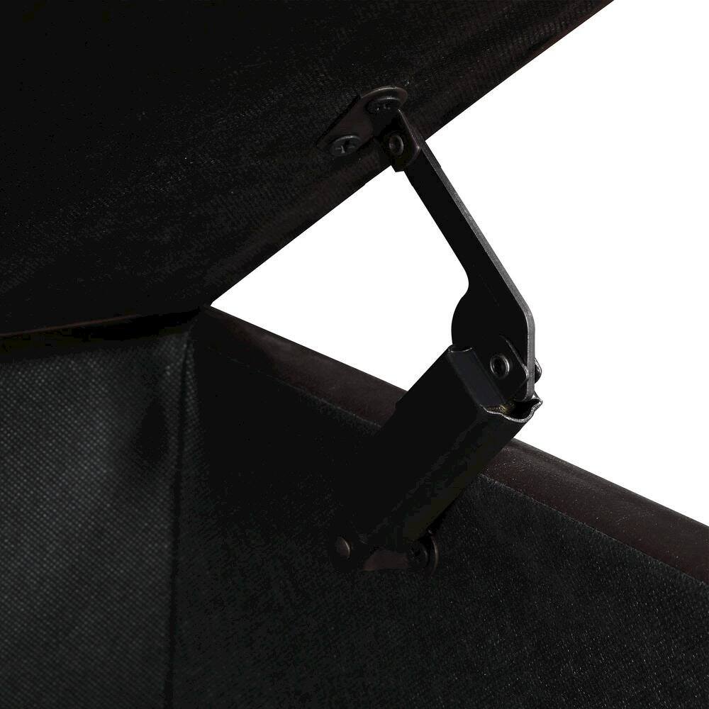 Alt View 3. FurniFact - Storage Ottoman Footrest Chair in Brown Faux Leather - Espresso Faux Leather.