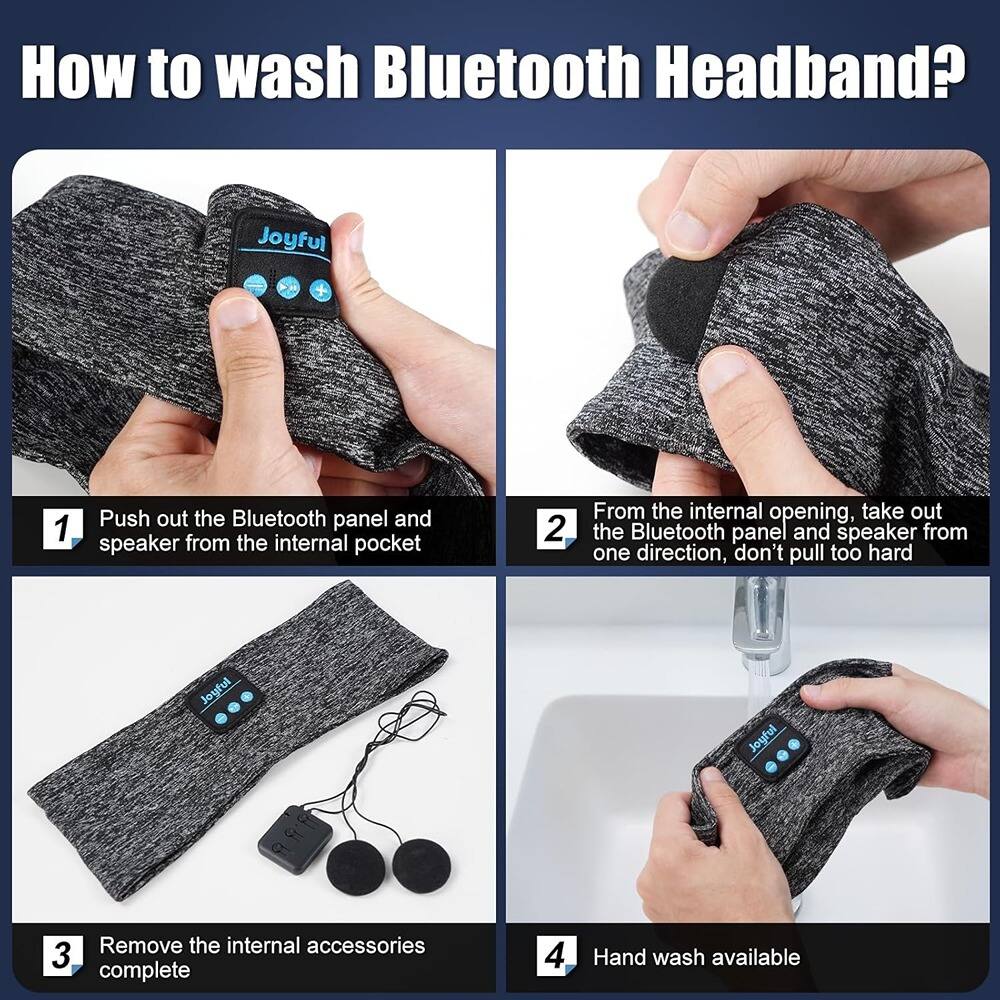 How to wash Bluetooth Headband?

1. Push out the Bluetooth panel and speaker from the internal pocket.

2. From the internal opening, take out the Bluetooth panel and speaker from one direction, don't pull too hard.

3. Remove the internal accessories complete.

4. Hand wash available.