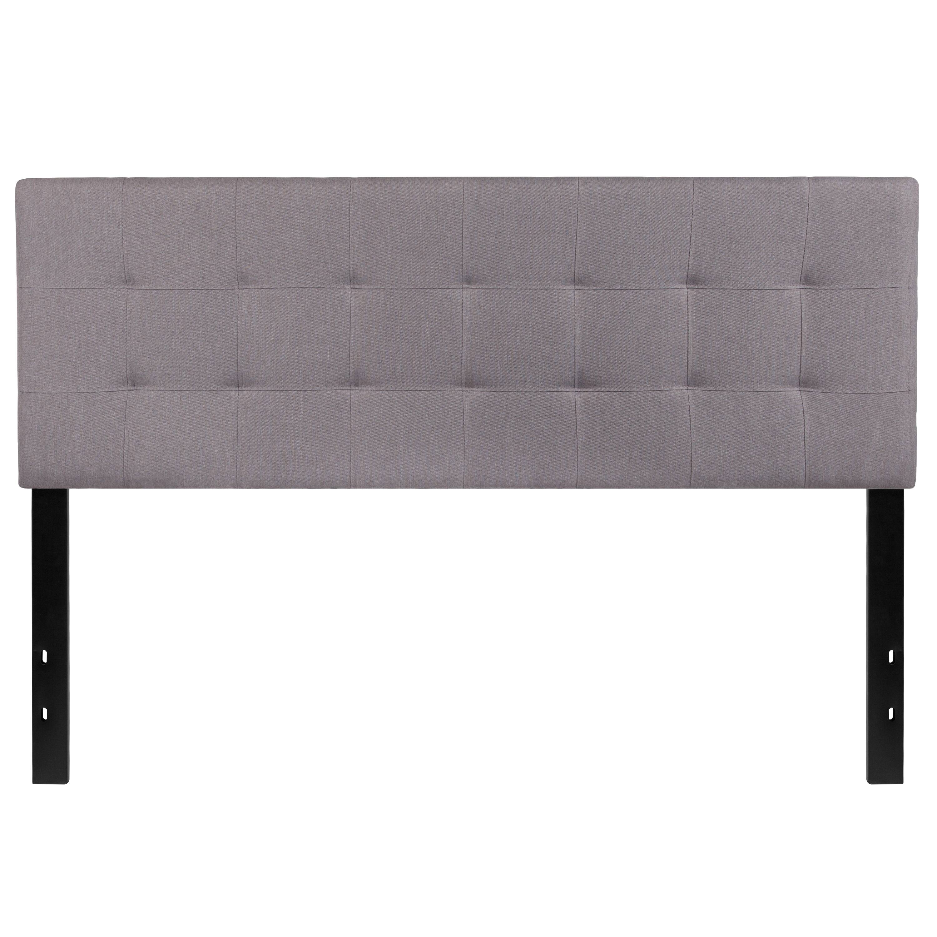 Alt View 5. Emma + Oliver - Quilted Tufted Upholstered Headboard - Light Gray.