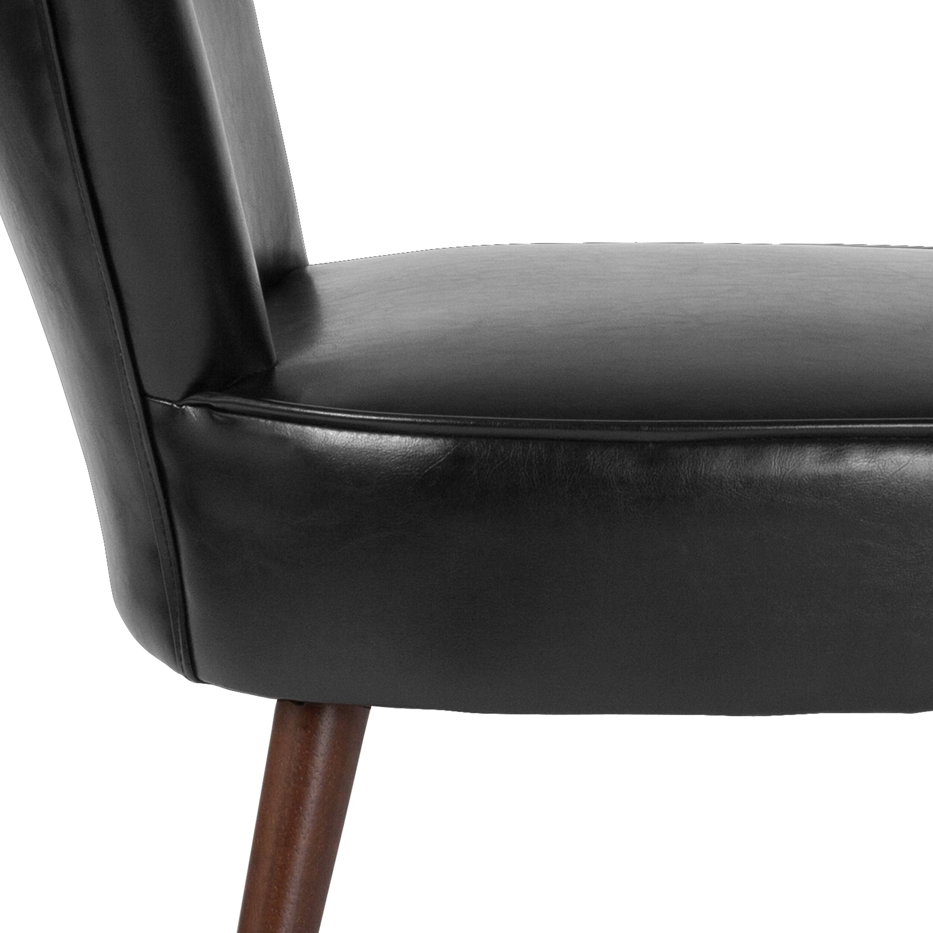 Alt View 8. Emma + Oliver - Retro Style Accent Chair with Triangular Back - Black LeatherSoft.