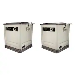 Suncast - Swivel Hose Reel Storage Hideaway w/Smart Trak Hose Guide & Bin (2 Pack)