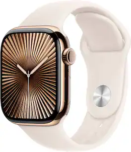 Refurbished Excellent - Apple Watch Series 10 46mm Cellular Titatinum Gold - Gold - (2024)