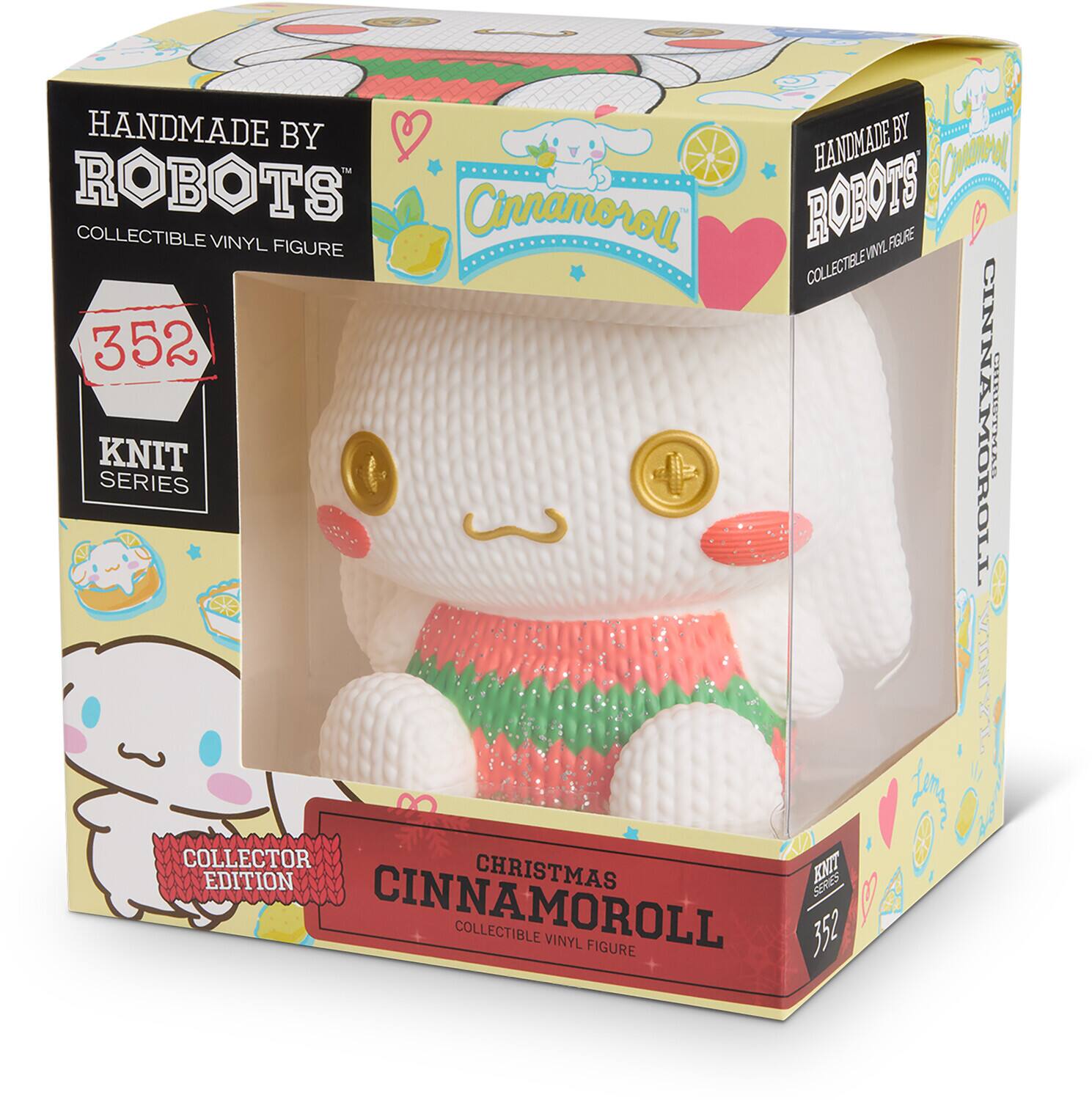 HANDMADE BY ROBOTS  
COLLECTIBLE VINYL FIGURE  
352  
KNIT SERIES  
CINNAMOROLL  
COLLECTOR EDITION  
CHRISTMAS SERIES