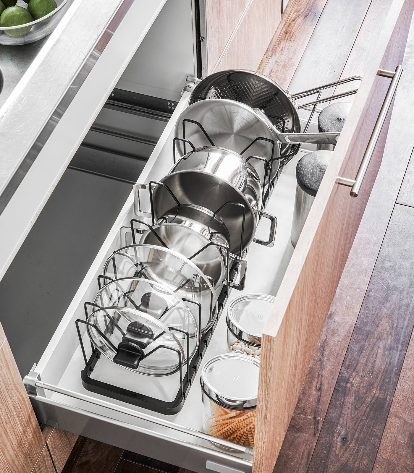 Front. Yamazaki Home - Adjustable Pot Lid Organizer.