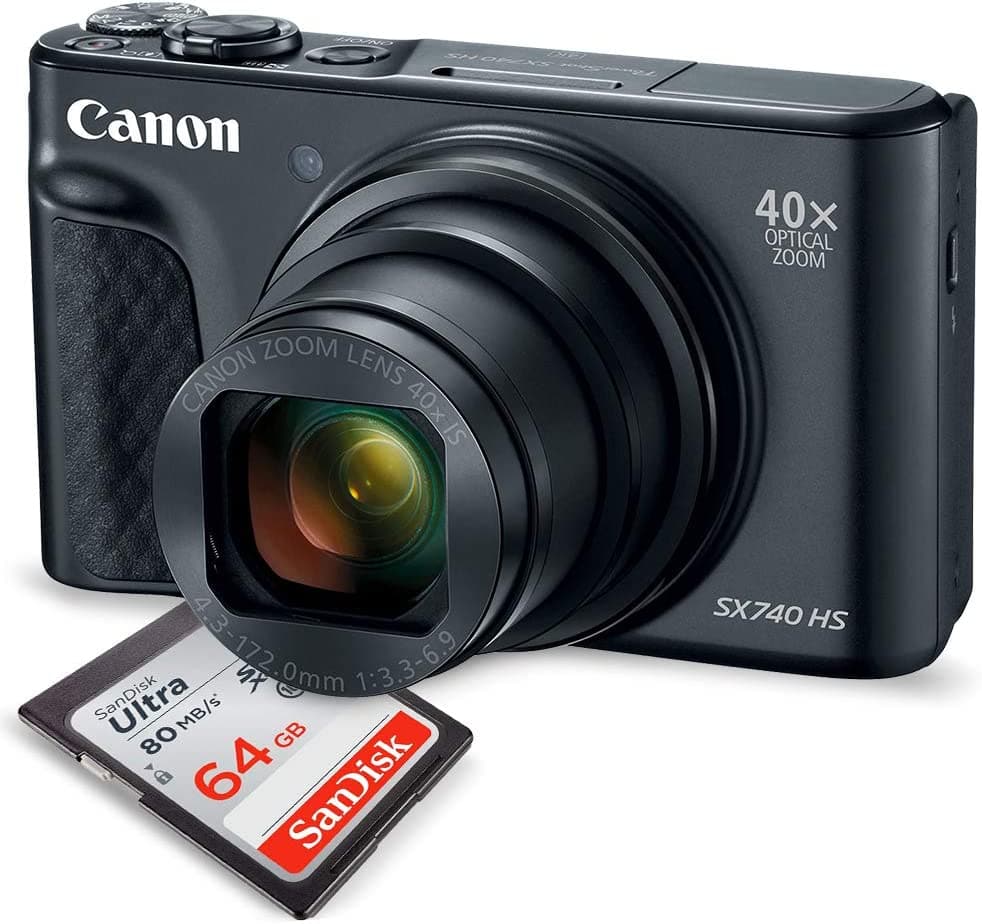 Canon - PowerShot SX740 HS Digital Camera (Black) 32GB Bundle (International Version)