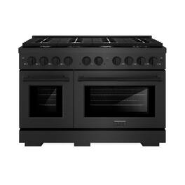 ZLINE - 48 in. 6.7 cu. ft. Freestanding Paramount Double Oven Gas Range with 8 Burner Cooktop in Black Satin Stainless Steel - Black Satin Stainless Steel