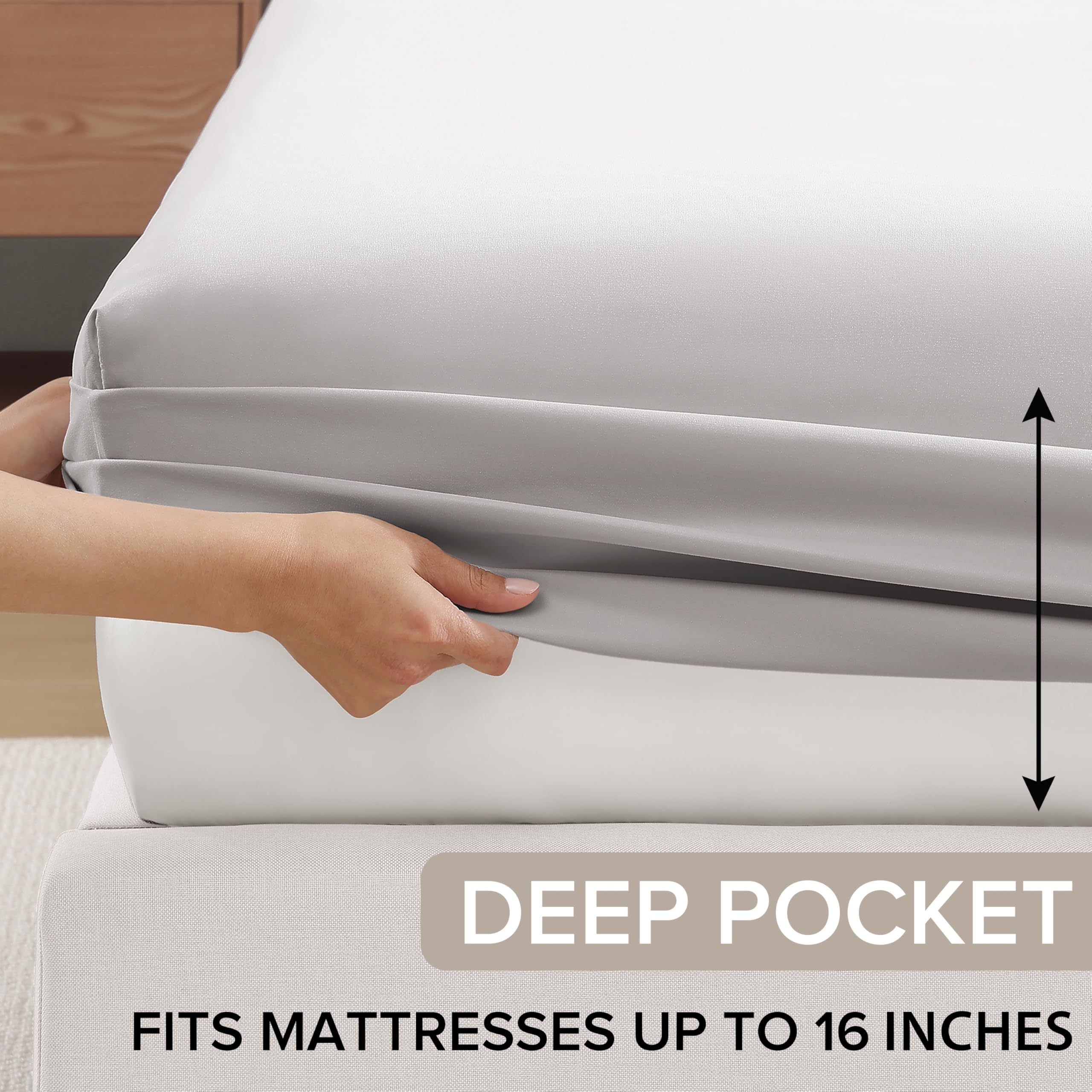 DEEP POCKET  
FITS MATTRESSES UP TO 16 INCHES