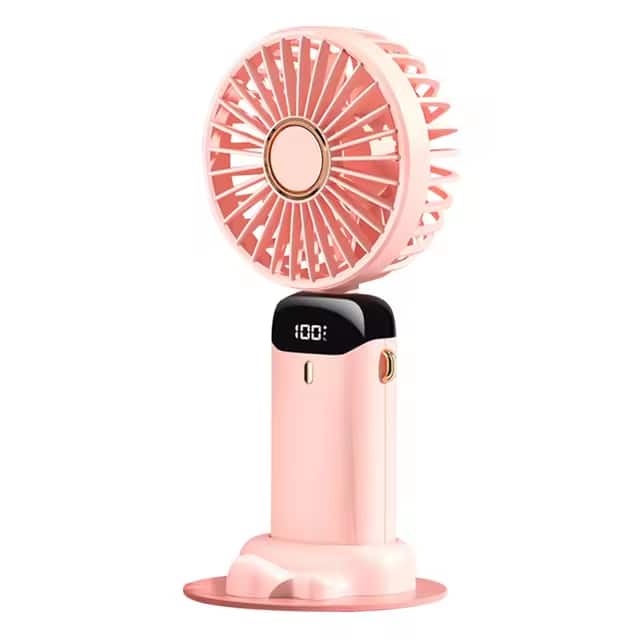 Cluzine - Pink 3-in-1 Handheld Portable Fan, 5 Speeds, 39000rpm Motor, 10m/s Wind, with Phone Stand Base
