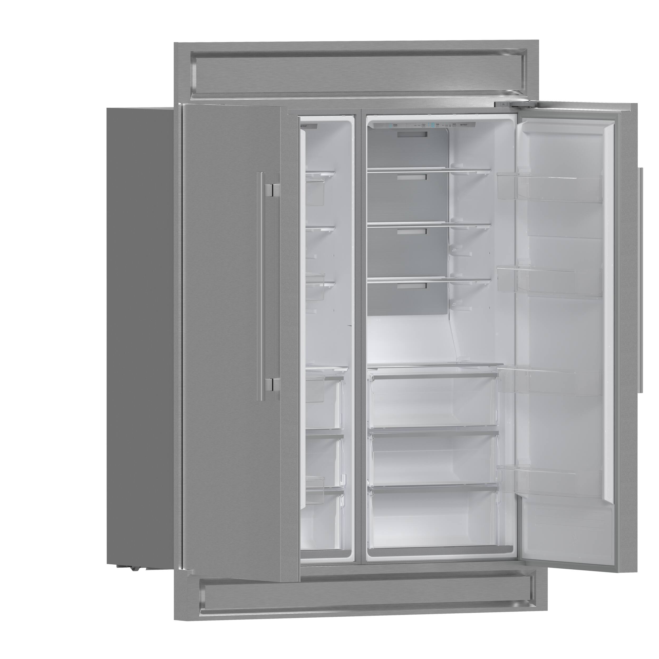 Alt View 3. Forno Appliances - Maderno 27.2 Cu. Ft. Built-In Side-by-Side Convertible Refrigerator/Freezer with Decorative Grill - Stainless Steel.