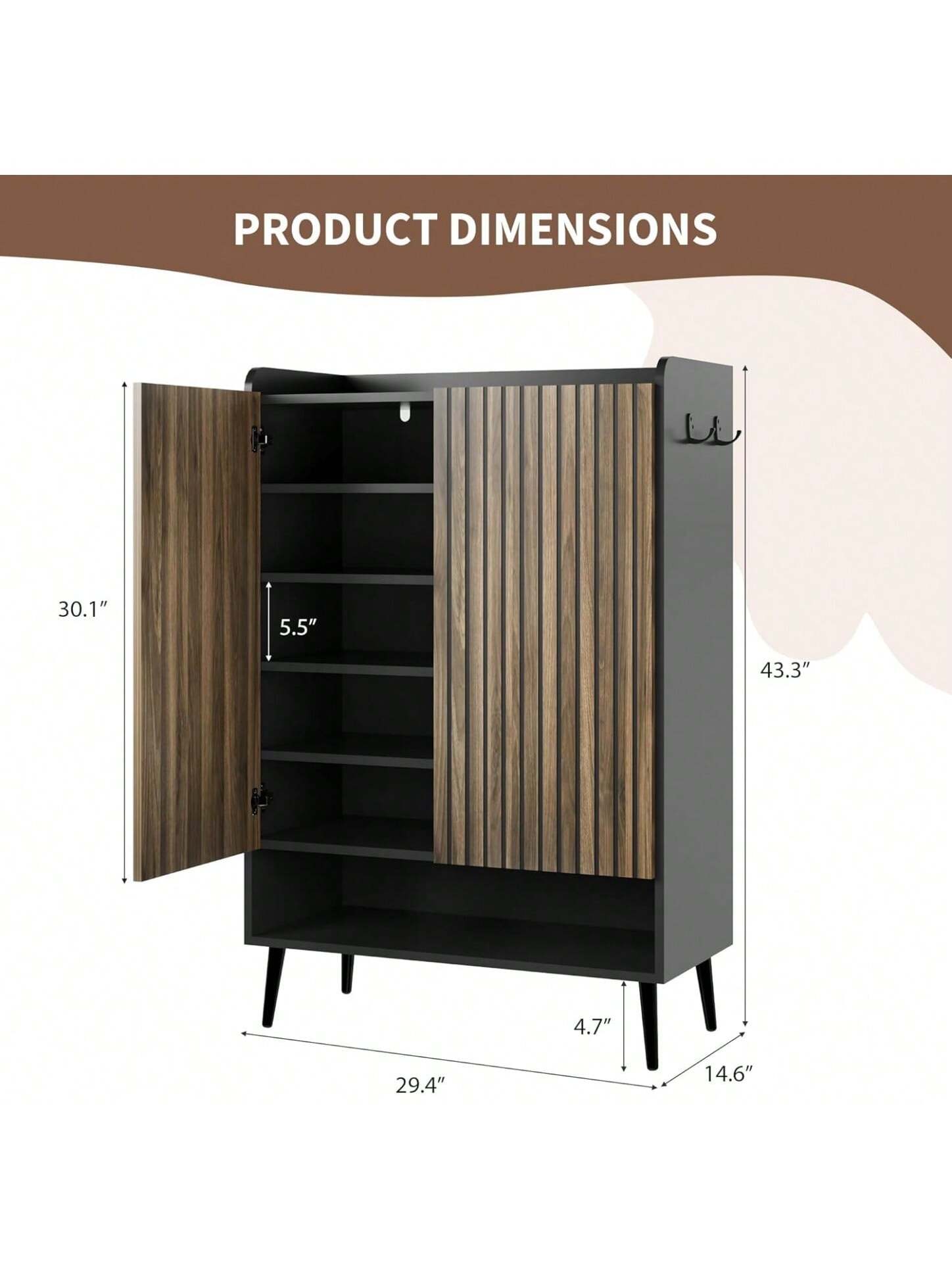 PRODUCT DIMENSIONS  
30.1" x 5.5" x 43.3" x 4.7" x 29.4" x 14.6"