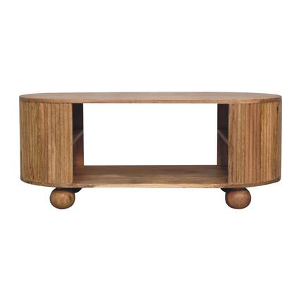 Front. Artisan Furniture - Artisan Furniture Solid Wood Soba Ball Coffee Table, Open Storage, Light Brown - Brown.