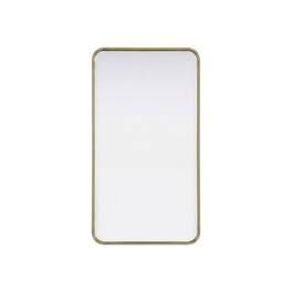 Elegant Decor - Contour Metal Rectangle Mirror 22x40 - Brass