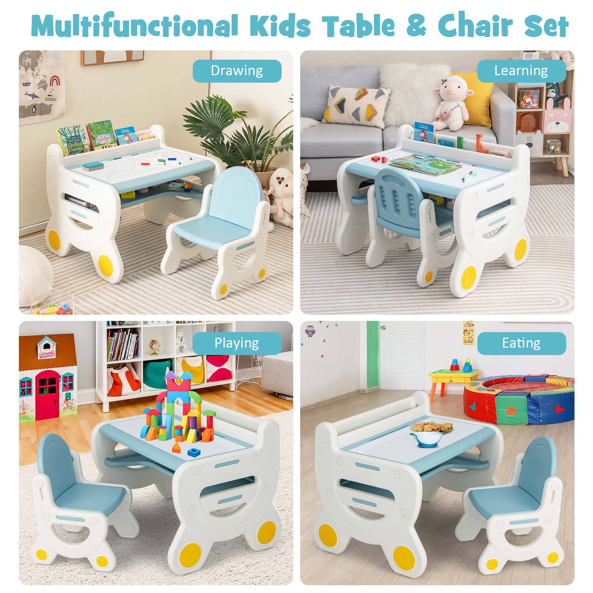 Multifunctional Kids Table & Chair Set

- Drawing
- Learning
- Playing
- Eating