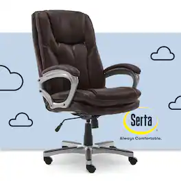 Serta - Benton Big and Tall Puresoft Faux Leather Executive Office Chair - Chestnut
