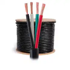 Front. Cables Direct Online - 14/4 250ft Speaker Wire Outdoor Direct Burial CCA Bulk Audio Cable, UV Resistant In-Ground Home Theater Stereo Cable - Black.