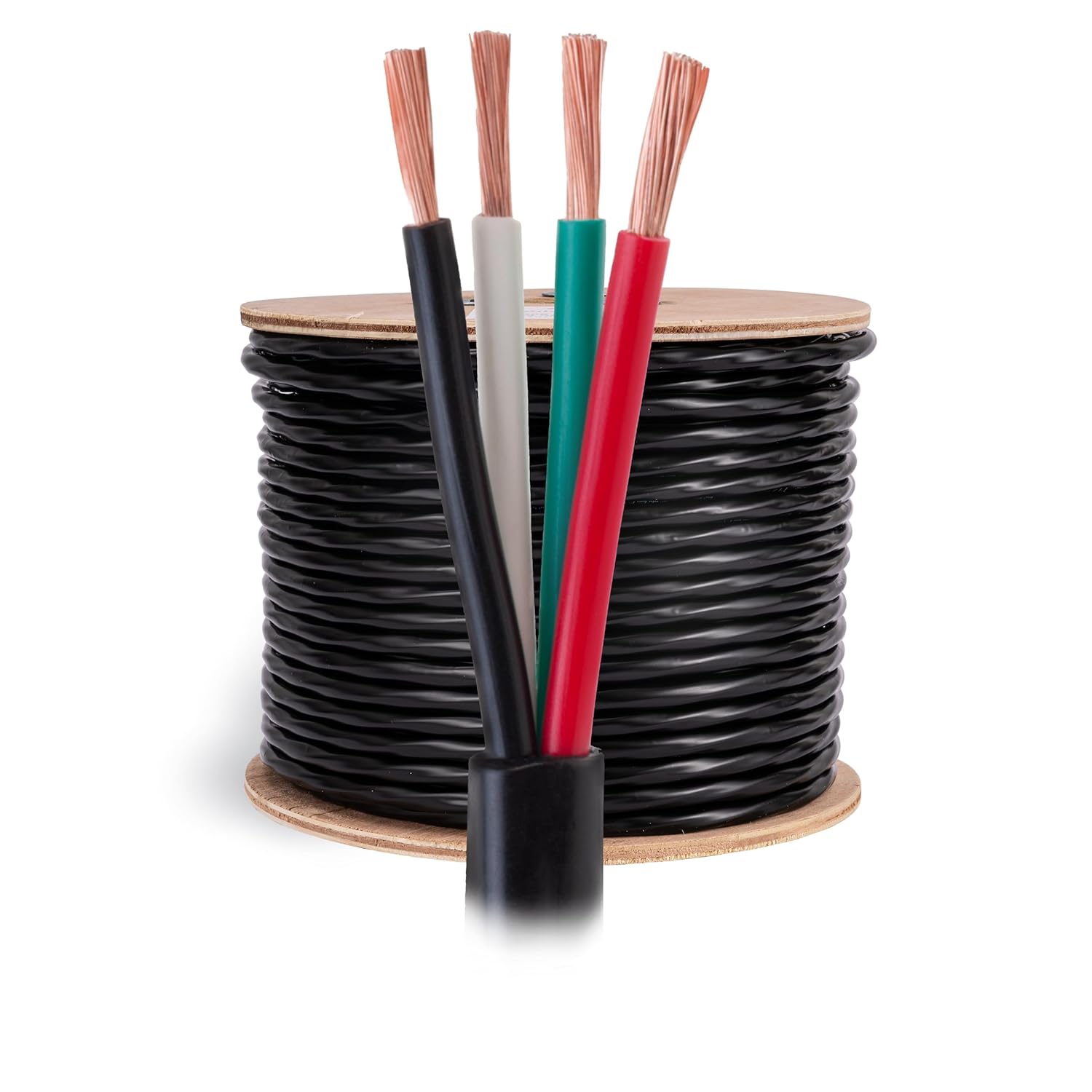 Front. Cables Direct Online - Outdoor Speaker Wire 250FT 16/4 CCA w/ Banana Plugs Direct Burial Waterproof UV Resistant Bulk Audio Cable - Black.