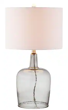 Front. Jonathan Y - Augustine 26" Glass LED Table Lamp, Smoked Gray - Smoke Gray.